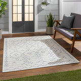 Maunawili Blue Detailed Gray Outdoor Rug - Clearance - Ornate Home