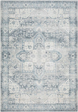 Mauro Blue Medallion Washable Area Rug - Clearance - Ornate Home