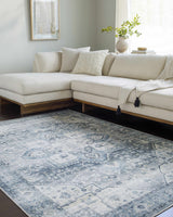 Mauro Blue Medallion Washable Area Rug - Clearance - Ornate Home