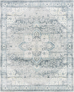 Mauro Blue Medallion Washable Area Rug - Clearance - Ornate Home