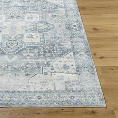 Mauro Blue Medallion Washable Area Rug - Clearance - Ornate Home