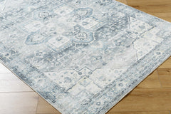 Mauro Blue Medallion Washable Area Rug - Clearance - Ornate Home