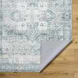 Mauro Blue Medallion Washable Area Rug - Clearance - Ornate Home