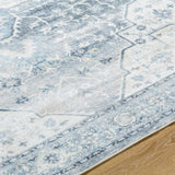 Mauro Blue Medallion Washable Area Rug - Clearance - Ornate Home