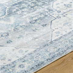Mauro Blue Medallion Washable Area Rug - Clearance - Ornate Home