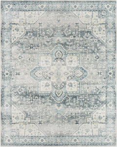 Mauro Blue Medallion Washable Area Rug - Clearance - Ornate Home