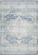 Mauro Navy Medallion Washable Area Rug - Clearance - Ornate Home