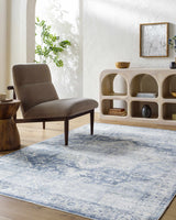 Mauro Navy Medallion Washable Area Rug - Clearance - Ornate Home