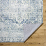 Mauro Navy Medallion Washable Area Rug - Clearance - Ornate Home