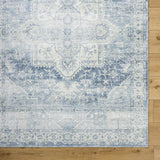 Mauro Navy Medallion Washable Area Rug - Clearance - Ornate Home