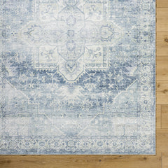 Mauro Navy Medallion Washable Area Rug - Clearance - Ornate Home