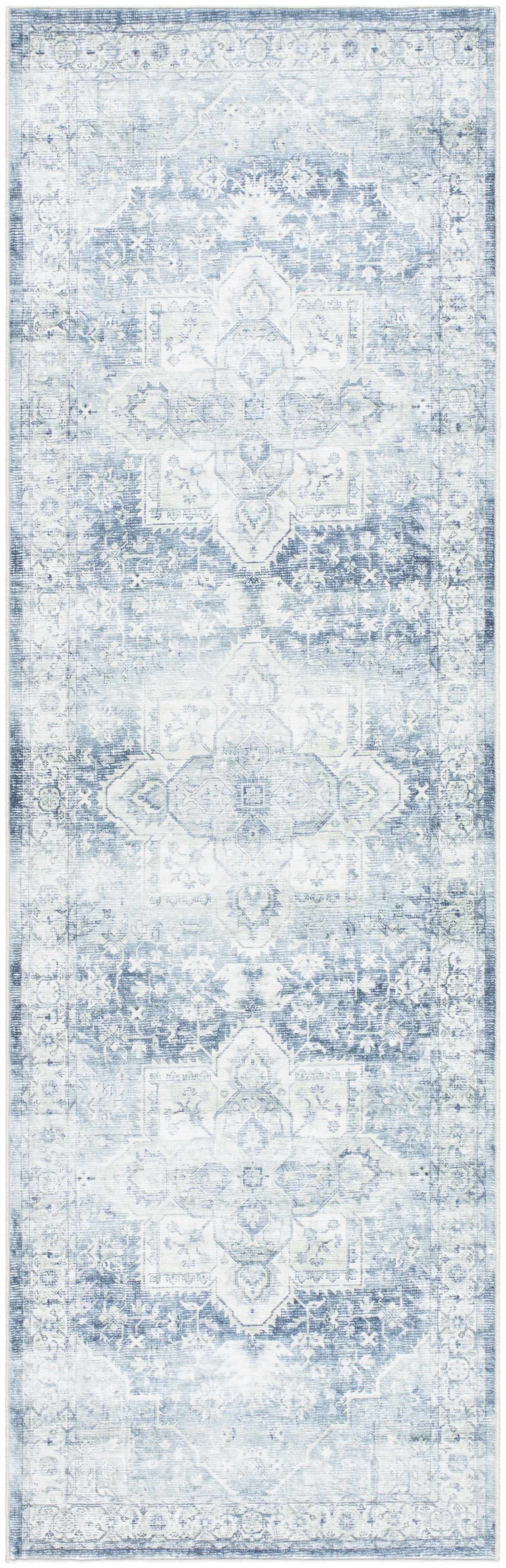 Mauro Navy Medallion Washable Area Rug - Clearance - Ornate Home