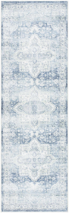 Mauro Navy Medallion Washable Area Rug - Clearance - Ornate Home