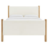 Maven Feather Oak Queen Size Boucle Upholstered Platform Bed - Ornate Home