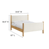 Maven Feather Oak Queen Size Boucle Upholstered Platform Bed - Ornate Home