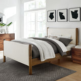 Maven Feather Walnut King Size Boucle Upholstered Platform Bed - Ornate Home
