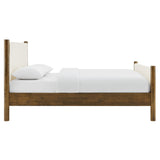 Maven Feather Walnut King Size Boucle Upholstered Platform Bed - Ornate Home