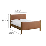 Maven Tan/Walnut Full Size Vegan Leather Upholstered Platform Bed - Ornate Home