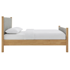 Maven Wheat/Oak Full Size Fabric Upholstered Platform Bed - Ornate Home