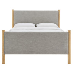 Maven Wheat/Oak Full Size Fabric Upholstered Platform Bed - Ornate Home