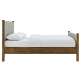 Maven Wheat/Walnut Full Size Fabric Upholstered Platform Bed - Ornate Home