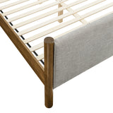 Maven Wheat/Walnut Full Size Fabric Upholstered Platform Bed - Ornate Home
