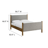 Maven Wheat/Walnut Full Size Fabric Upholstered Platform Bed - Ornate Home