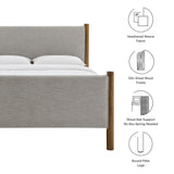 Maven Wheat/Walnut Full Size Fabric Upholstered Platform Bed - Ornate Home