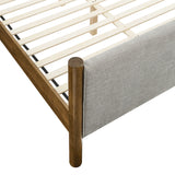 Maven Wheat/Walnut Queen Size Fabric Upholstered Platform Bed - Ornate Home