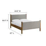 Maven Wheat/Walnut Queen Size Fabric Upholstered Platform Bed - Ornate Home