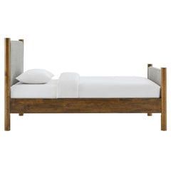 Maven Wheat/Walnut Twin Size Fabric Upholstered Platform Bed - Ornate Home