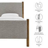 Maven Wheat/Walnut Twin Size Fabric Upholstered Platform Bed - Ornate Home