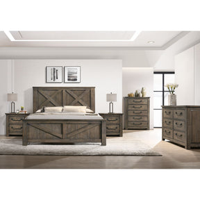 Maverick Antique Grey 5-Piece King Bedroom Set - Ornate Home