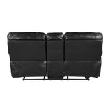 Maverick Black Double Reclining Loveseat With Center Console - Ornate Home