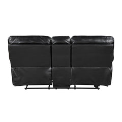 Maverick Black Double Reclining Loveseat With Center Console - Ornate Home