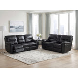 Maverick Black Double Reclining Loveseat With Center Console - Ornate Home