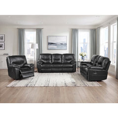 Maverick Black Double Reclining Loveseat With Center Console - Ornate Home