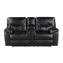 Maverick Black Double Reclining Loveseat With Center Console - Ornate Home