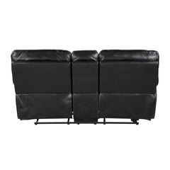 Maverick Black Double Reclining Loveseat With Center Console - Ornate Home