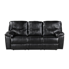 Maverick Black Double Reclining Sofa With Drop-down Cup Holders - Ornate Home