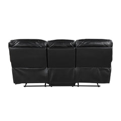 Maverick Black Double Reclining Sofa With Drop-down Cup Holders - Ornate Home
