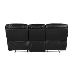 Maverick Black Double Reclining Sofa With Drop-down Cup Holders - Ornate Home