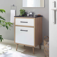 Maverick Black/Oak 24" Bathroom Vanity - Ornate Home