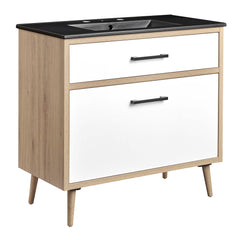 Maverick Black/Oak 36" Bathroom Vanity - Ornate Home