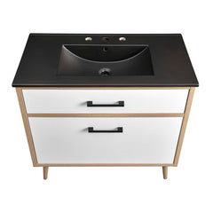 Maverick Black/Oak 36" Bathroom Vanity - Ornate Home