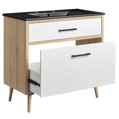 Maverick Black/Oak 36" Bathroom Vanity - Ornate Home