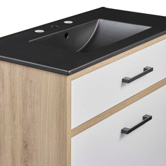 Maverick Black/Oak 36" Bathroom Vanity - Ornate Home