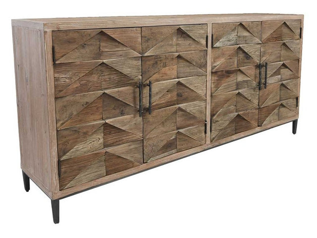 Maverick Brown/Natural Cabinet - Ornate Home