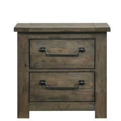 Maverick Grey Nightstand with USB - Ornate Home