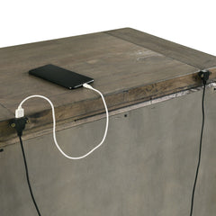 Maverick Grey Nightstand with USB - Ornate Home